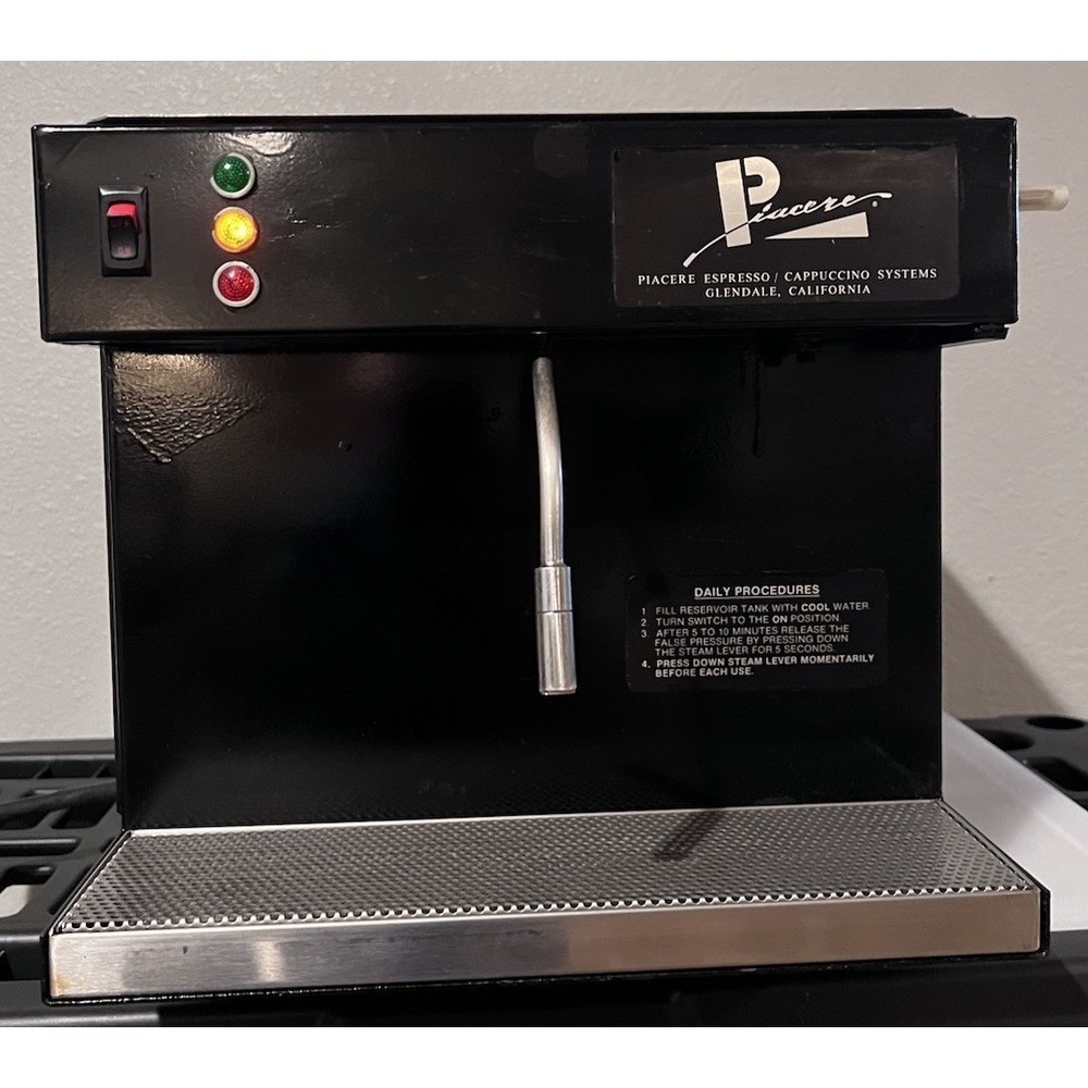Vintage Piacere Americana Espresso Machine Made in USA Black Good Industrial 80s
